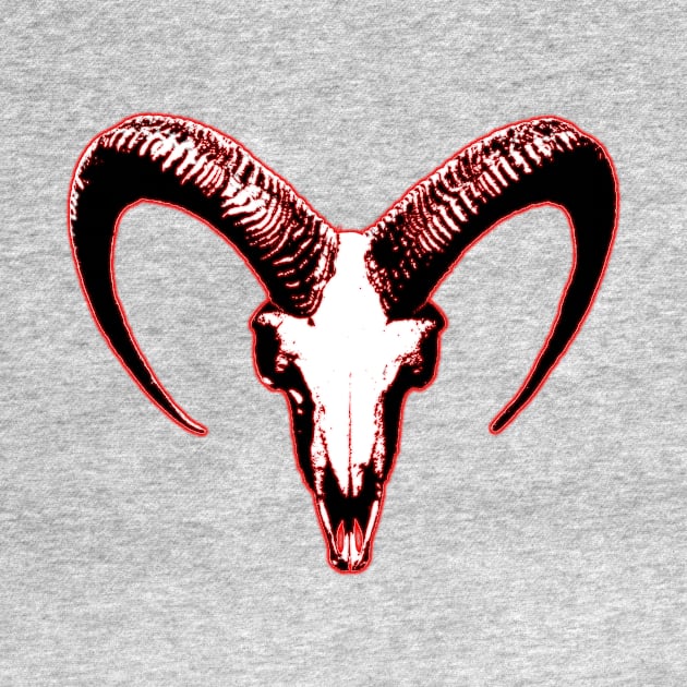 Red Goat Skull by MarceloMoretti90